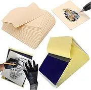 45Pcs Tattoo Skin Practice with Transfer Paper, 15Pcs 1mm Thick Tattoo Fake Skin and 30Pcs Stencil Transfer Paper Kit for Beginners Experienced Artists Tattoo Supplies