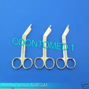 6 Lister Bandage Scissors 3.5” Gold Plated Surgical