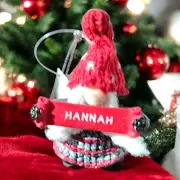 Ganz Hallmark Resin Gnome Dwarf Christmas Ornament 3" Personalized Name HANNAH