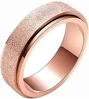 [Generic] Unisex Relieving anxiety Spins Rings Sandblast Finish Lucky Worry Titanium Steel Ring Band