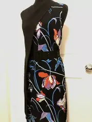 EMILIO PUCCI FLORAL PRINT PANELED CREPE DRESS WITH BELT<> SIZE 40 IT BRAND NEW