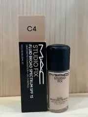 MAC Studio Fix Fluid SPF 15 24HR Matte Foundation +Oil Control 1.0oz/30ml ~ C4