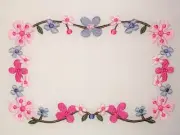 Bright Blooms Quilt Label machine embroidered and your custom text message