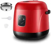 1.2L Rice Cooker, Mini Portable Non-stick Rice Cooker with Steamer Plate, Measuring Cup and Rice Spoon, 15 Minute Quick Cooking, Keep Warm, Suitable for 2-4 People (Collar