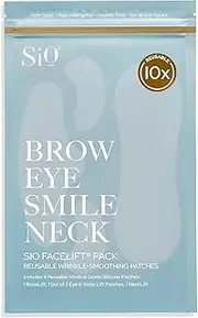 SiO Beauty FaceLift | Neck, Forehead, Eye & Smile Anti-Wrinkle Patches | Overnight Smoothing Silicone Patches For Face, Neck, Forehead, Eye & Smile Fine Lines And Signs Of Aging