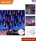 Romantic 432LED Solar String Lights - Independence Day Falling Raindrop Design