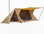 Camping Hot Tent with Stove Jack, POMOLY STOVEHUT 70 3.0 Shelter with Two Tarp Poles and Tent Poles for 1-2 Person Hiking, Hunting, Backpacking (without a Fireproof Ground Sheet)