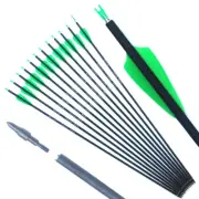 Mixed Carbon Arrows 28/30/31 Inches OD7.6mm Spine 500 with Replaceable Arrowhead