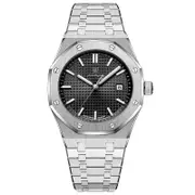 Luxury Men’s Square Quartz Watch – Waterproof Stainless Steel Wristwatch with Luminous Dial & Date Display