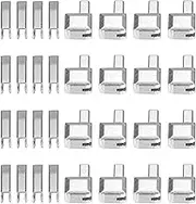 uxcell 16Sets Zipper Repair Kits, #5 Retainers Box & Insertion Pins, Metal Latch Sliders for Bags Coats Open-end Zippers Replacing, Silver Tone