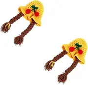 [Healeved] 2 Pcs Cherry Boys and Girls Knitted Hat Warm Winter Beanies Fashionable Beanie One Size Fits All