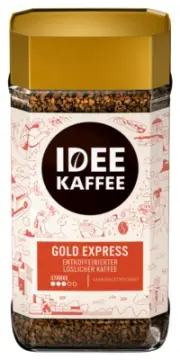 Idee Kaffee GOLD EXPRESS DECAFFEINATED Instant Coffee Jar 200g / 7.1 oz
