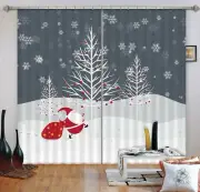 3D Snowflake Tree Santa G781 Christmas Window Photo Curtain Fabric Quality Amy