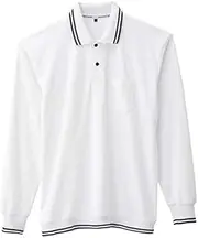 co-cos nobuoka(コーコス信岡) Cocos Nobuoka Polo Shirt, Jersey Hem Long Sleeve Polo