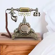 Antique Retro Landline Telephone Vintage Desktop Telephone for Home, Old Fashioned Rotary Dial Phone for Office Bedroom Decor