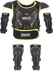 Kids Dirt Bike Gear Motorcycle Armor, Kids Chest Protector Motocross Motorcycle Protective Gear Body Armor Vest Knee Guards Elbow Pads Kids Gear Armor Suit for Cycling Off-Road Riding