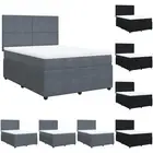 Box Spring Bed with Mattress Bedstead Double Bed Dark Grey Queen Velvet vidaXL