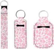 Suobstales 3-Piece Travel Bottle and Chapstick Holder Set with Keychain Lanyard