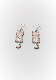 Turning Back Time Cat Drop Earrings