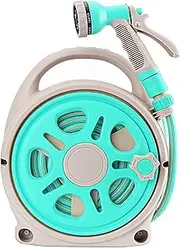 Mini Garden Hose Reel,Hose Reel Garden,Hose Reel Retractable Garden Hose Outdoor Storage Outdoor Portable Car Wash Hose Storage Rack,Lake Blue