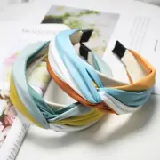 1pc Retro Striped Fabric Hairbands Ladies Cross Knot Headbands Women Hair Access