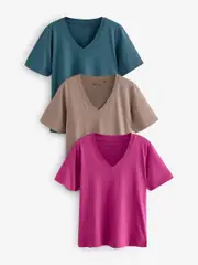 Red/Teal Modal Slouch Short Sleeve T-Shirt 3 Pack (E60033) | $53