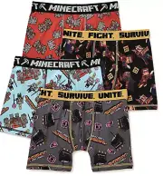 Boys Minecraft Dungeons Athletic Boxer Briefs Underwear Various Mobs XS S M