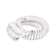 RJ11 4 Position 4 Conductor Plug To Plug Flexible Curly Cord 2m Fully Stretched
