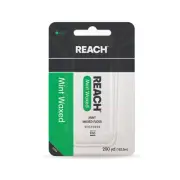 REACH Waxed Dental Floss, Mint, Plaque Remover for Teeth, Shred Resistant, Floss