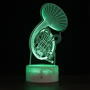 Crack Base Musical Instrument Series Creative 3D Colorful LED Decorative Night Light, Remote Control Version