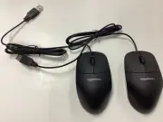 (2) Amazon Basics USB Wired Computer Mouse (Black)