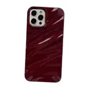 Caseative for iPhone 12 Pro Case,Water Ripple Pattern Curly Wave Shape Wine Red