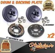 Trailer Brake Hub Drum & Backing Plate MECHANICAL 9" FORD 5 Stud SL/FORD Bearing