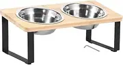 Elevated Cat Bowls, Raised Cat Bowls with Stand, Non Slip Tilted Cat Bowl Set, 15°Tilted Stand Anti Vomiting Raised Cat Dishes for Food and Water, 2 Stainless Steel Bowls for Cats and Puppy.