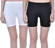 [Aimly] Women Cotton Stretchable Cycling Gym Yoga Knee-Length Slip Shorts Pack of 2