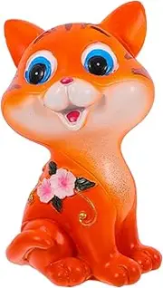 Garneck Cute Cat Eyeglass Holder Creative Animal Glasses Stand for Home Office Desk Decoration Whimsical Orange Cat Design for Eyewear Display
