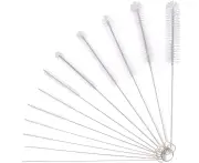 Cleaning Brushes, 12 Piece Set 24 Cm Long Brushes, Bottle Cleaning Brushes, Milk Hose Brush, Nylon Hose Brush Set for Teapot Nozzle, Espresso Machines, Dri