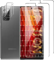 [2+2 Pack] 2 Pack Note20 5G Glass Screen Protector + 2 Pack Camera Lens Protector-For Note20 5G