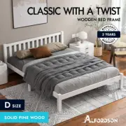 ALFORDSON Bed Frame Wooden Timber Double Size Mattress Base Platform Fenella