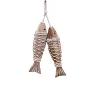 Catzon 1 Pair Wooden Fish Decorations Hanging Wood for Wall Beach Theme Home Decor-S