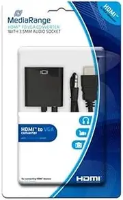 MediaRange HDMI™ to VGA Converter with 3.5 mm Audio Connection Black