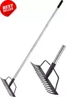 15" Heavy Duty Bow Rake, 16 Steel Tines with Stainless Handle