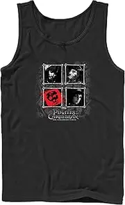 [Disney] Men's Pirates of The Caribbean: On Stranger Tides Black and White Character Photos Tank Top - Black - Large