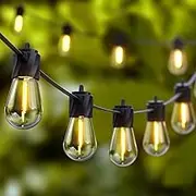 LED Outdoor Festoon String Lights, Shatterproof Patio String Lights Waterproof Commercial Backyard Hanging Decorative Lights for Bistro Gazebo Balcony Porch Wedding Party, S14 Bulb Warm White (50M 50 Bulbs)