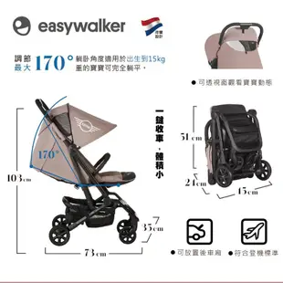 EasyWalker Buggy GO XS 嬰幼兒手推車 送雨罩,收納袋,肩背帶 Mini Cooper聯名經典款