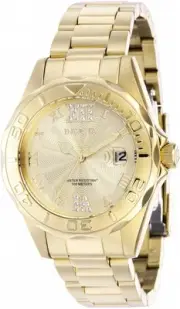 Invicta Women's 42739 Pro Diver Quartz 3 Hand Gold Dial Watch