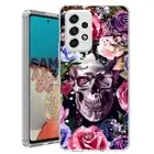 For Samsung Galaxy A23 5g A52 A53 TPU Case+Glass(Color Skull/Roses )