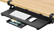 Keyboard Tray under Desk, 26.77" X 11.81" Large Size Keyboard Tray with C Clamp-