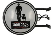 IRON JACK LAGER BEER Bar Lighting Wall Sign Light LED