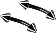 Decentraland 2PCS Silvery With Pointed Cone 1.2mm(16G) Eyebrow Studs Lip Studs Body Piercing Navel Belly Studs Cartilage Piercing Jewelry Titanium Steel Surgical Steel Stainless Steel 6mm